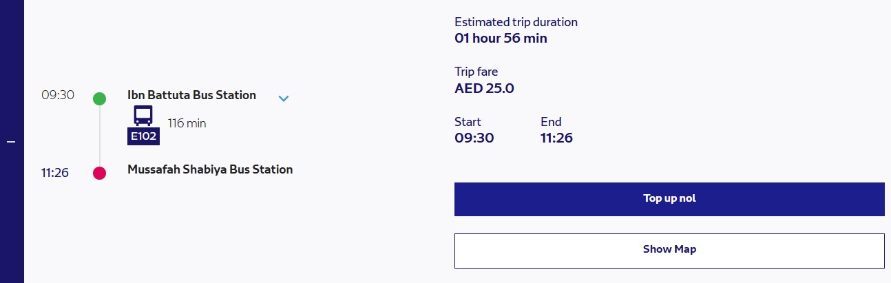 Fastest and Cheapest Route Available for Ibn Battuta to Mussafah