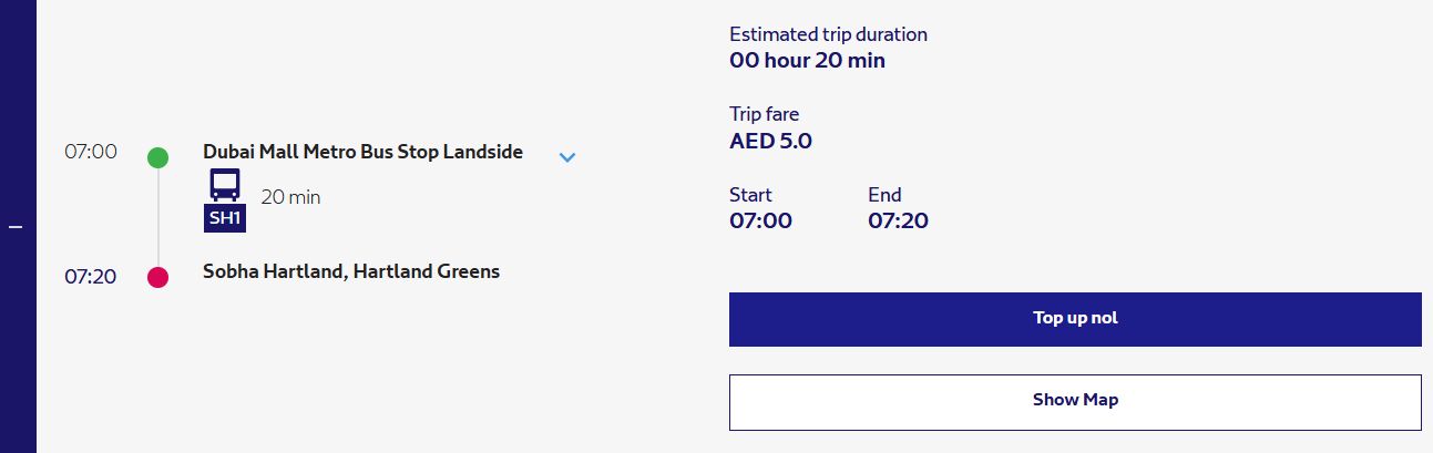 RTA Dubai Bus SH1 Journey